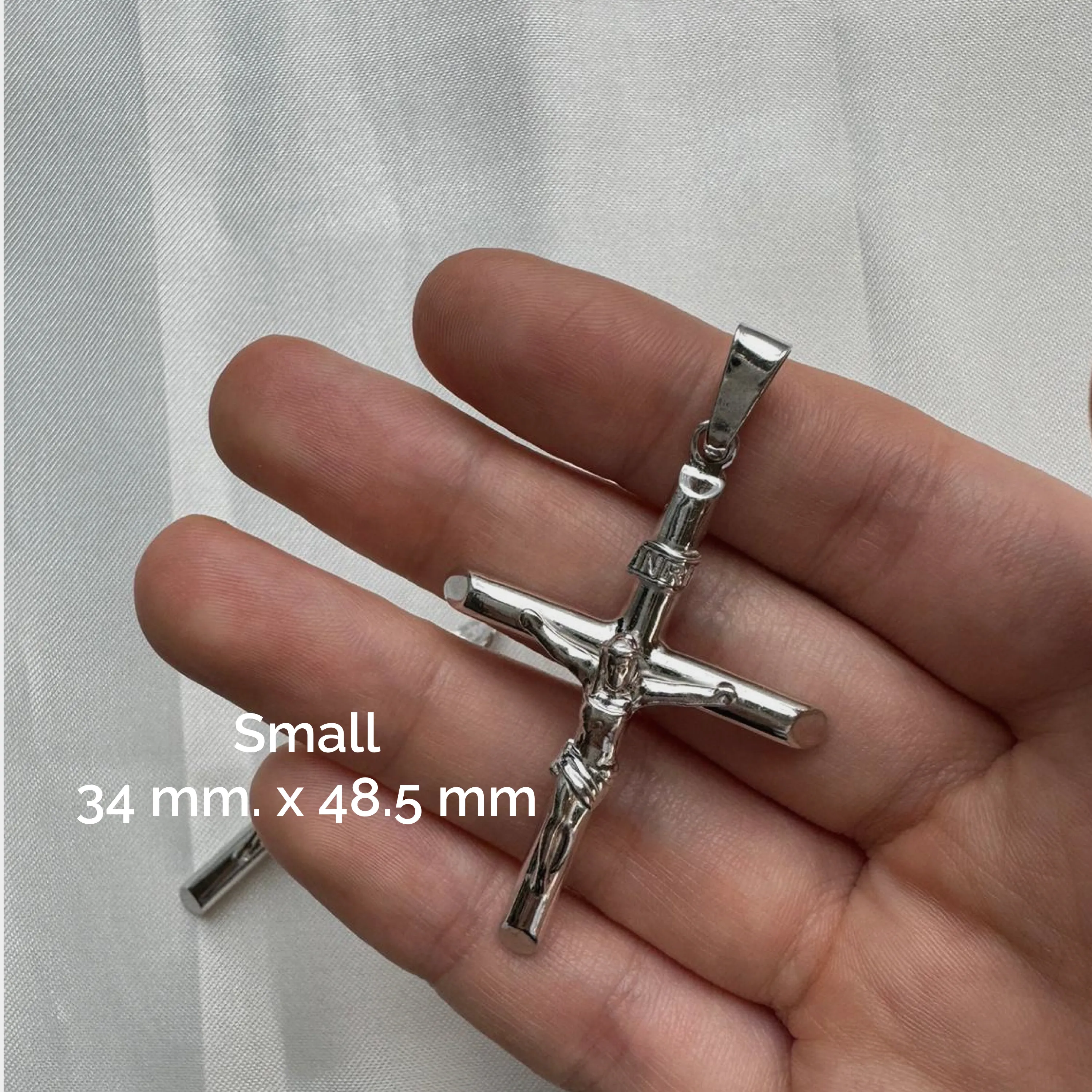 INRI Jesus Crucifix Cross .925 sterling silver Cross Pendant for men and women