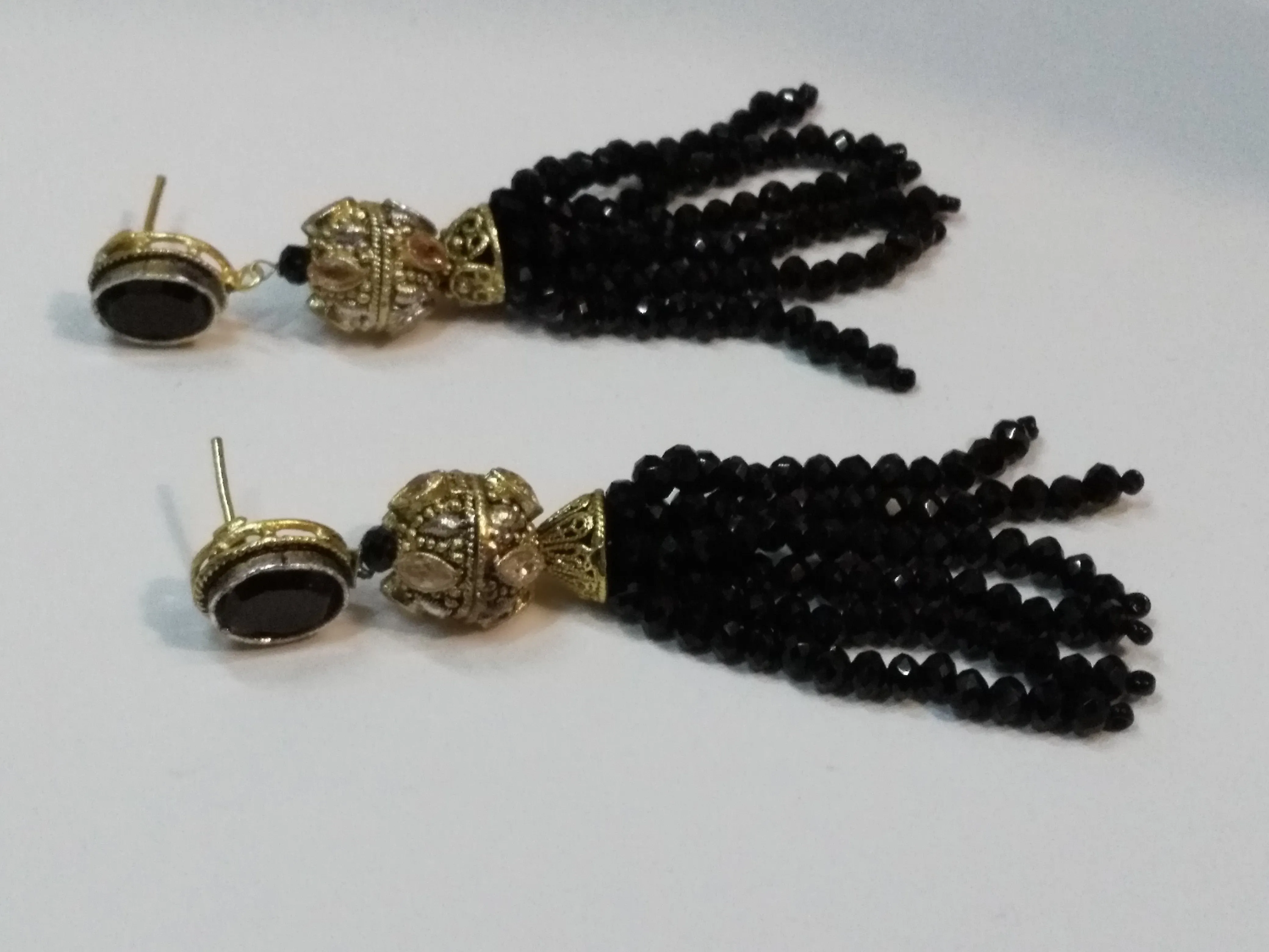 Jelly Fish Style Green colored pearls dangle earrings