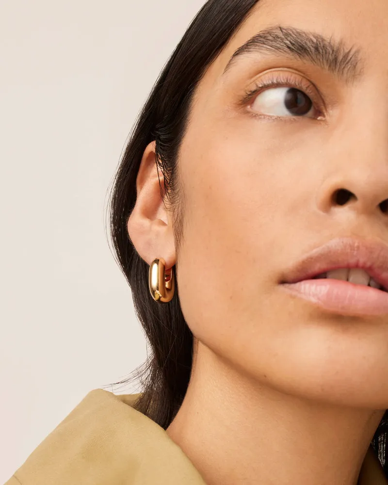 Jenny Bird Puffy U-Link Earrings in Gold