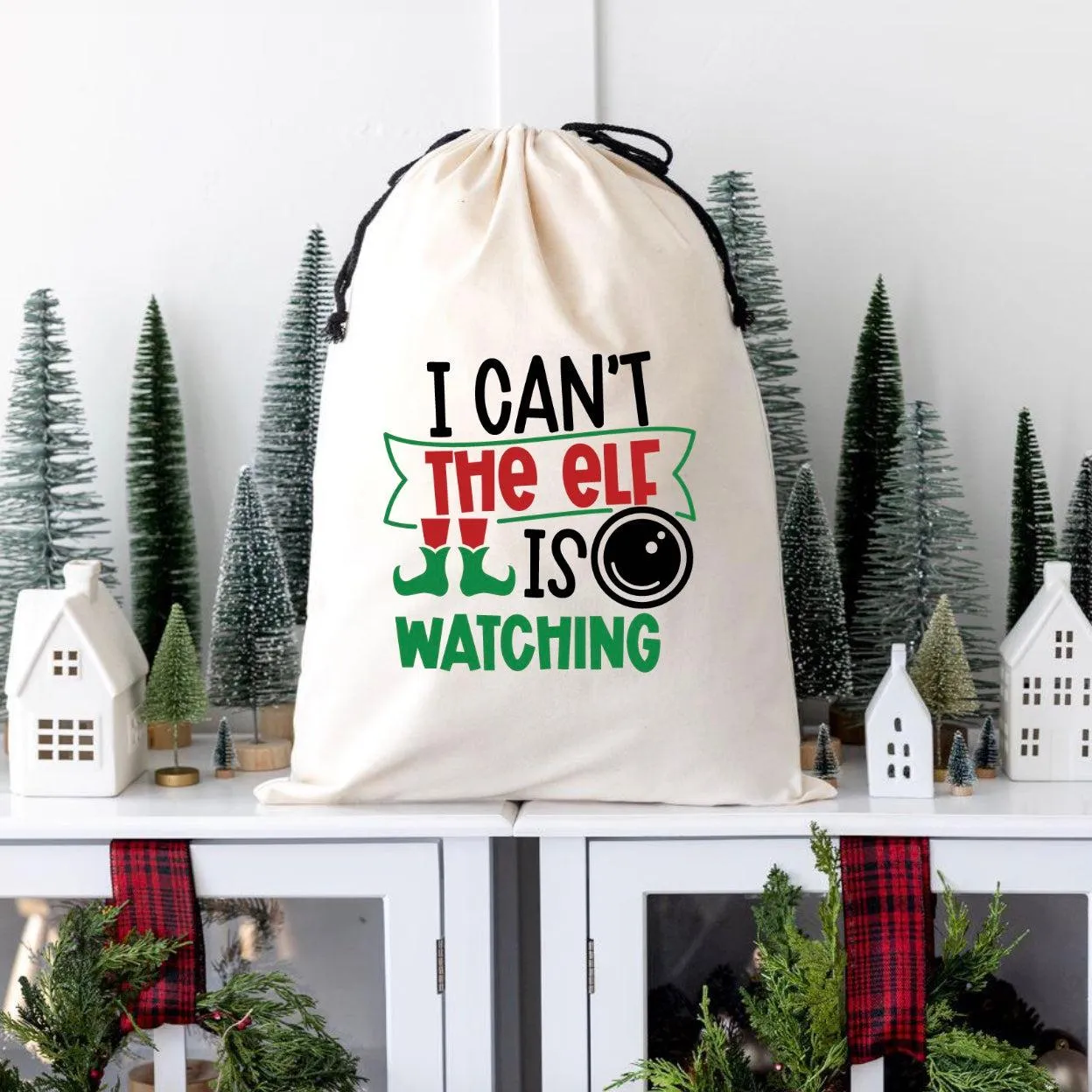 Kids' Elf Watch White Cotton Bags - Small