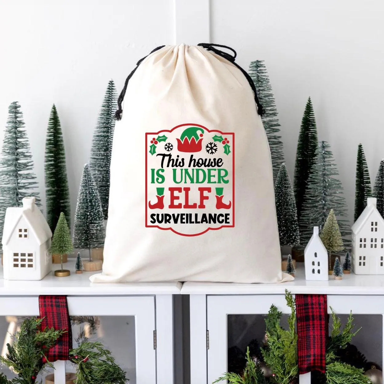 Kids' Elf Watch White Cotton Bags - Small