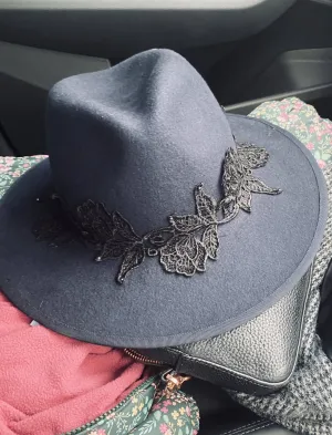 Lace Cowboy Fedora Hat by Georgina Blyth Millinery