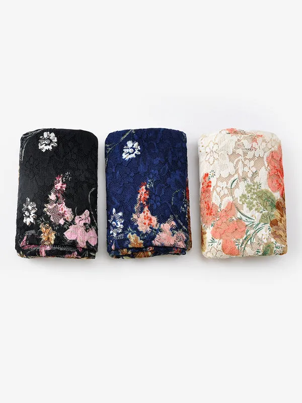 Lace-paneled Floral All seasons Hood