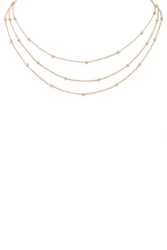 Layer Chain Dot Necklace