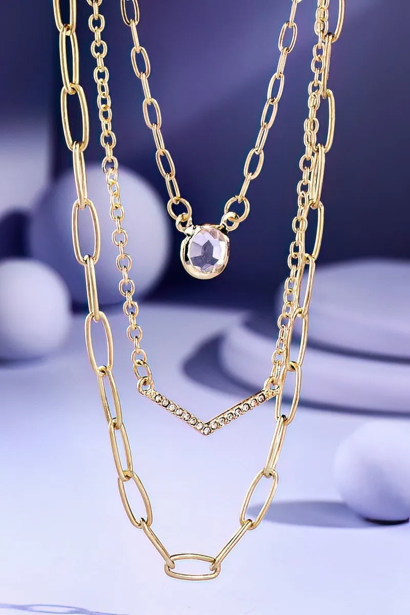 Layered Chain Link Necklace