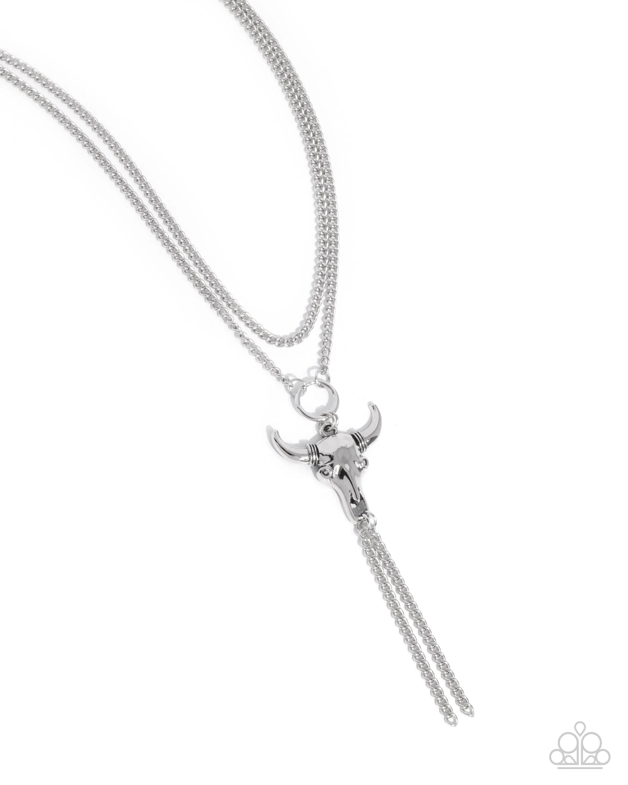 Layered Longhorn - Silver Necklace - Paparazzi Accessories