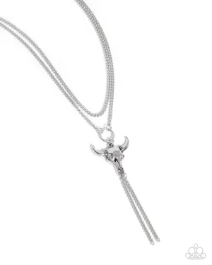 Layered Longhorn - Silver Necklace - Paparazzi Accessories