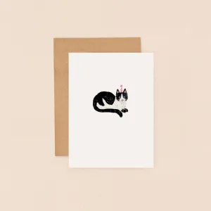 Louise Mulgrew Mini Card Black And White Cat Card