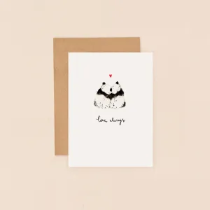 Louise Mulgrew Mini Card Pandas Love Always Card