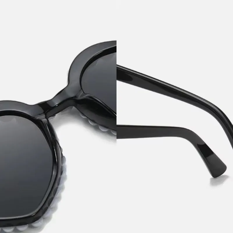 Lovely Inlaid Pearl Fashion Heart-Shaped Sunglasses