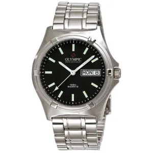 Mens Olympic Work Watch - Black - Baton Hands-Engineered for Endurance