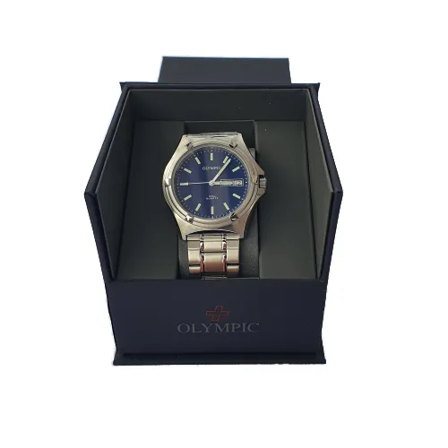 Men's Olympic Work Watch - Blue -Baton Hands- Engineered for Endurance