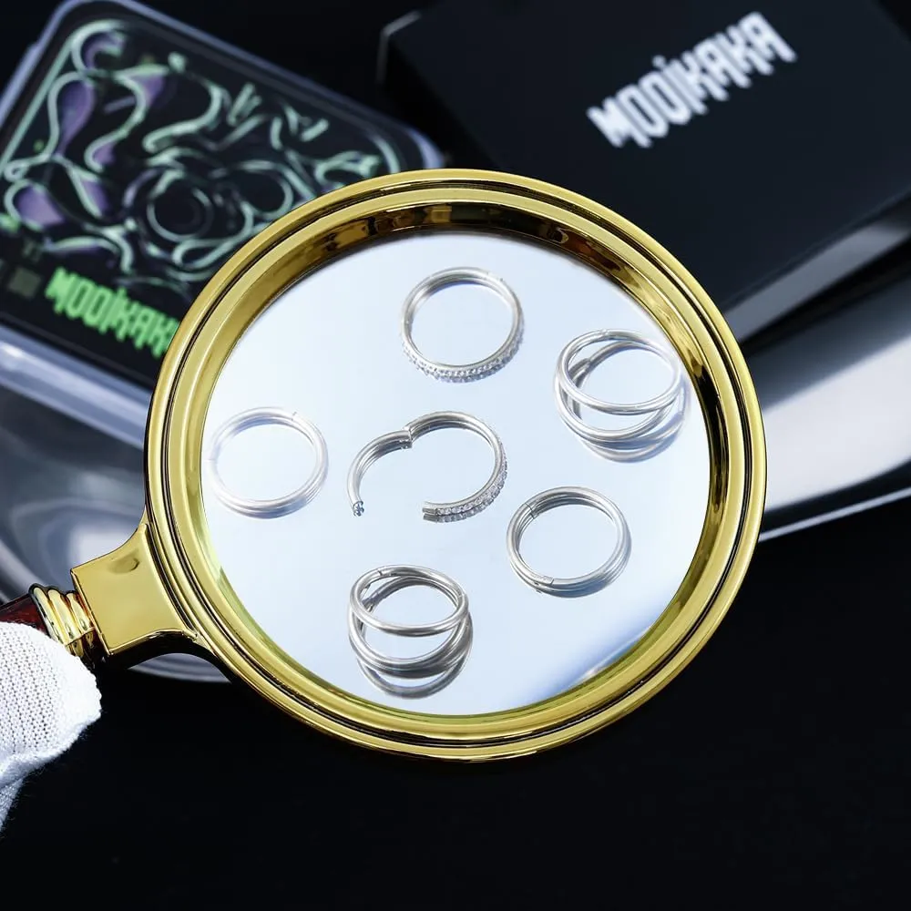 MOQIKAKA16G 18G 20G Surgical Steel Nose Septum Rings Hoops - Stainless Steel Segment Nose Rings Hoop Helix Cartilage Clicker Daith Tragus Sleeper Hoop Earrings, Body Piercing Rings for Women Men 6mm 8mm 10mm