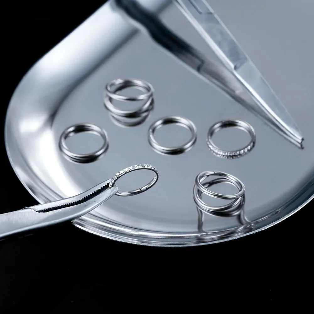 MOQIKAKA16G 18G 20G Surgical Steel Nose Septum Rings Hoops - Stainless Steel Segment Nose Rings Hoop Helix Cartilage Clicker Daith Tragus Sleeper Hoop Earrings, Body Piercing Rings for Women Men 6mm 8mm 10mm