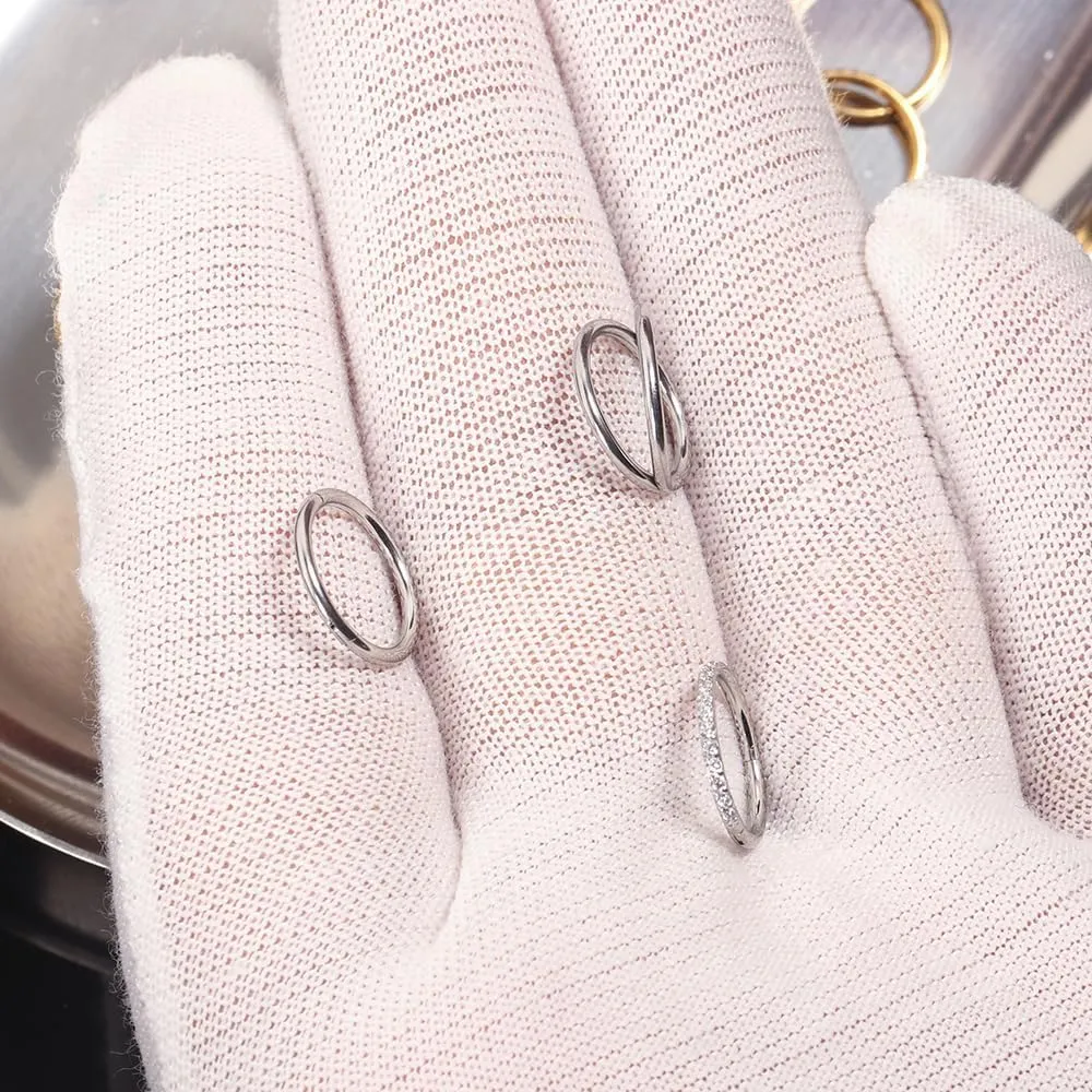 MOQIKAKA16G 18G 20G Surgical Steel Nose Septum Rings Hoops - Stainless Steel Segment Nose Rings Hoop Helix Cartilage Clicker Daith Tragus Sleeper Hoop Earrings, Body Piercing Rings for Women Men 6mm 8mm 10mm