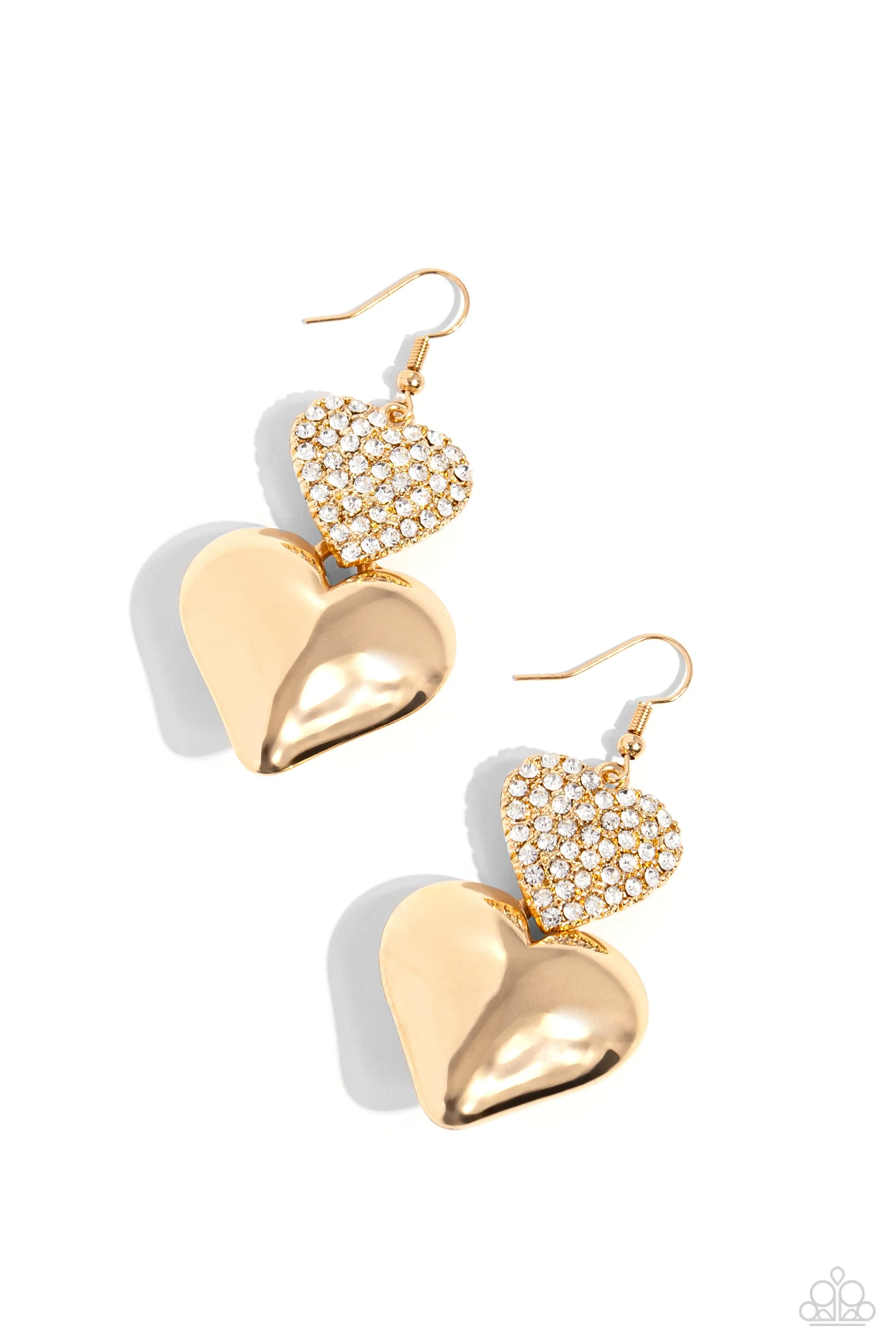 Open Door Jewelry - Charming Connection - Gold Earrings - Paparazzi Accessories