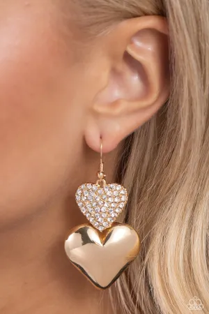 Open Door Jewelry - Charming Connection - Gold Earrings - Paparazzi Accessories