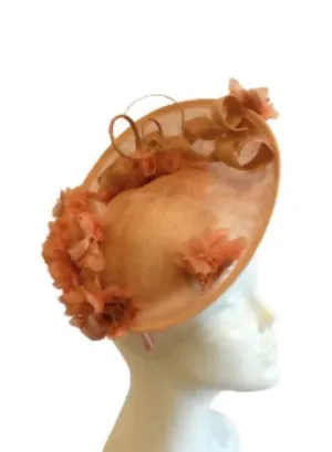 Orange Flower Hat ,Races Hat
