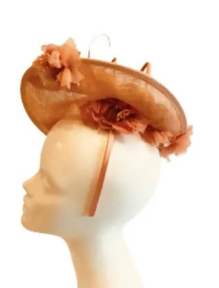 Orange Flower Hat ,Races Hat