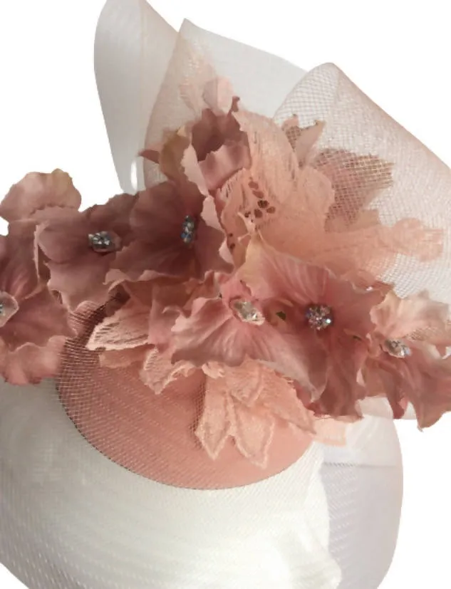 Peach Wedding Hat ,Races Hat