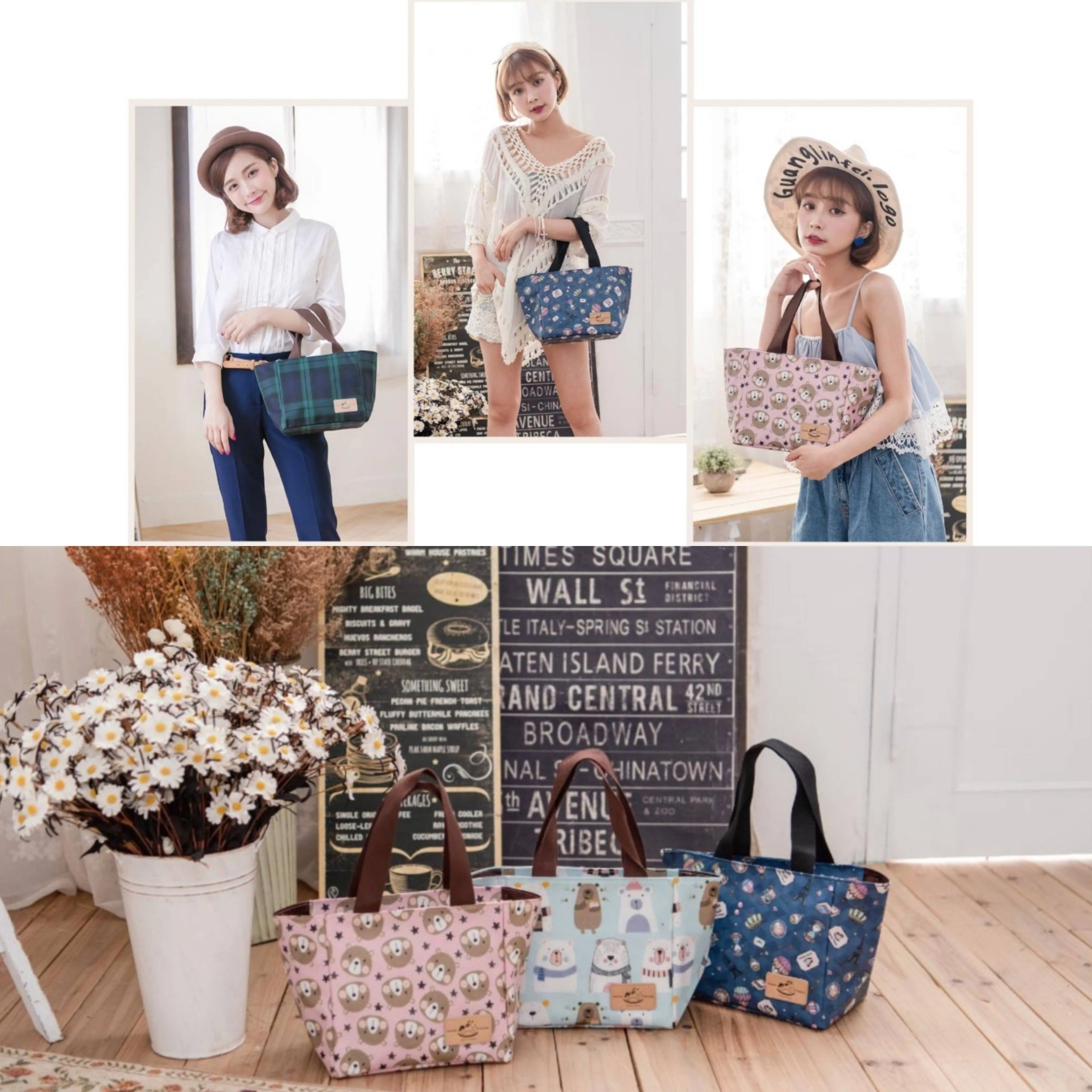 Periwinkle Blue Meow Cat Square Handbag