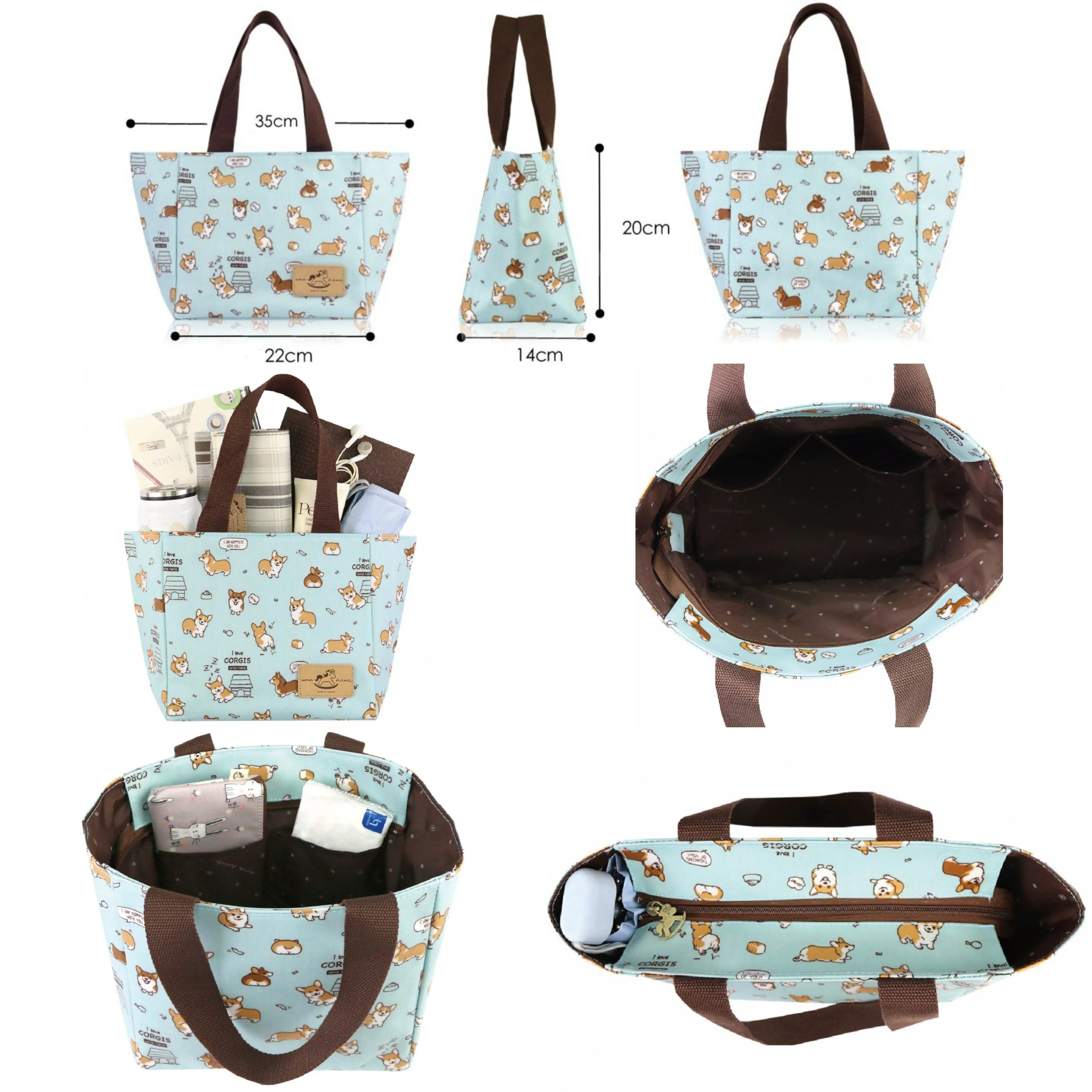 Periwinkle Blue Meow Cat Square Handbag