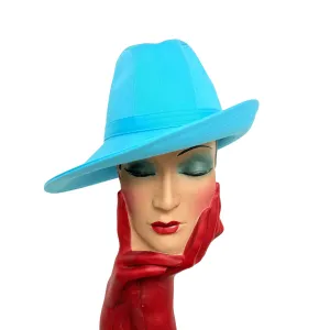 Philip Treacy New Sky Blue Chic Trilby Hat