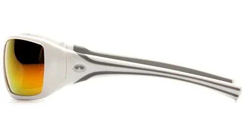 Pyramex Goliath Safety Eyewear White Frame, Indoor/Outdoor Mirror Lens