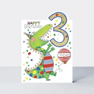 Rachel Ellen Cherry on Top - Age 3 boy Dinosaur Card