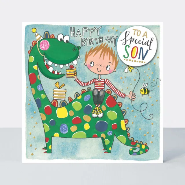 Rachel Ellen - Happy Birthday To A Special son Boy Dino Card