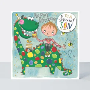 Rachel Ellen - Happy Birthday To A Special son Boy Dino Card
