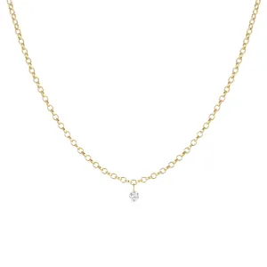 Single Diamond Drop Choker