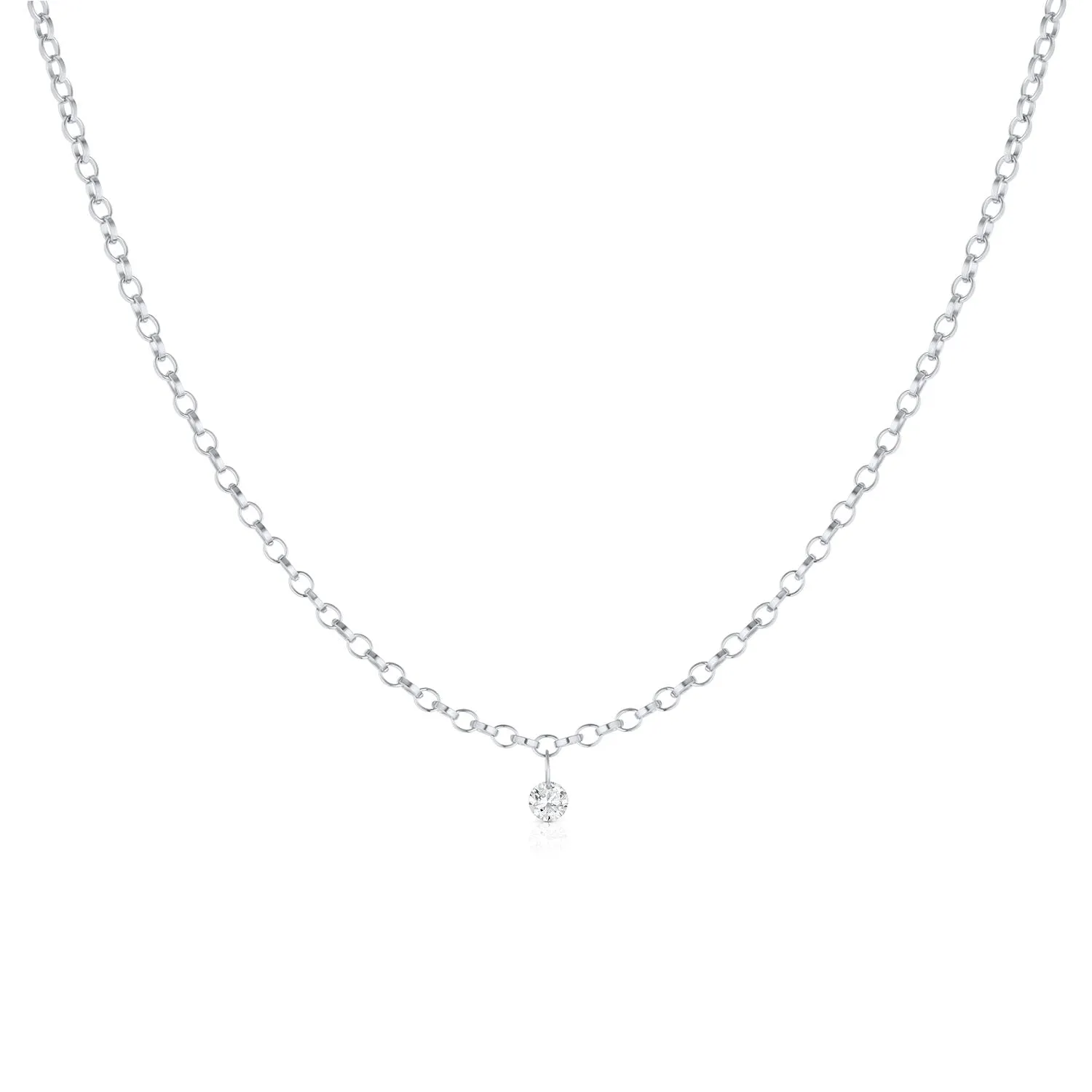 Single Diamond Drop Choker