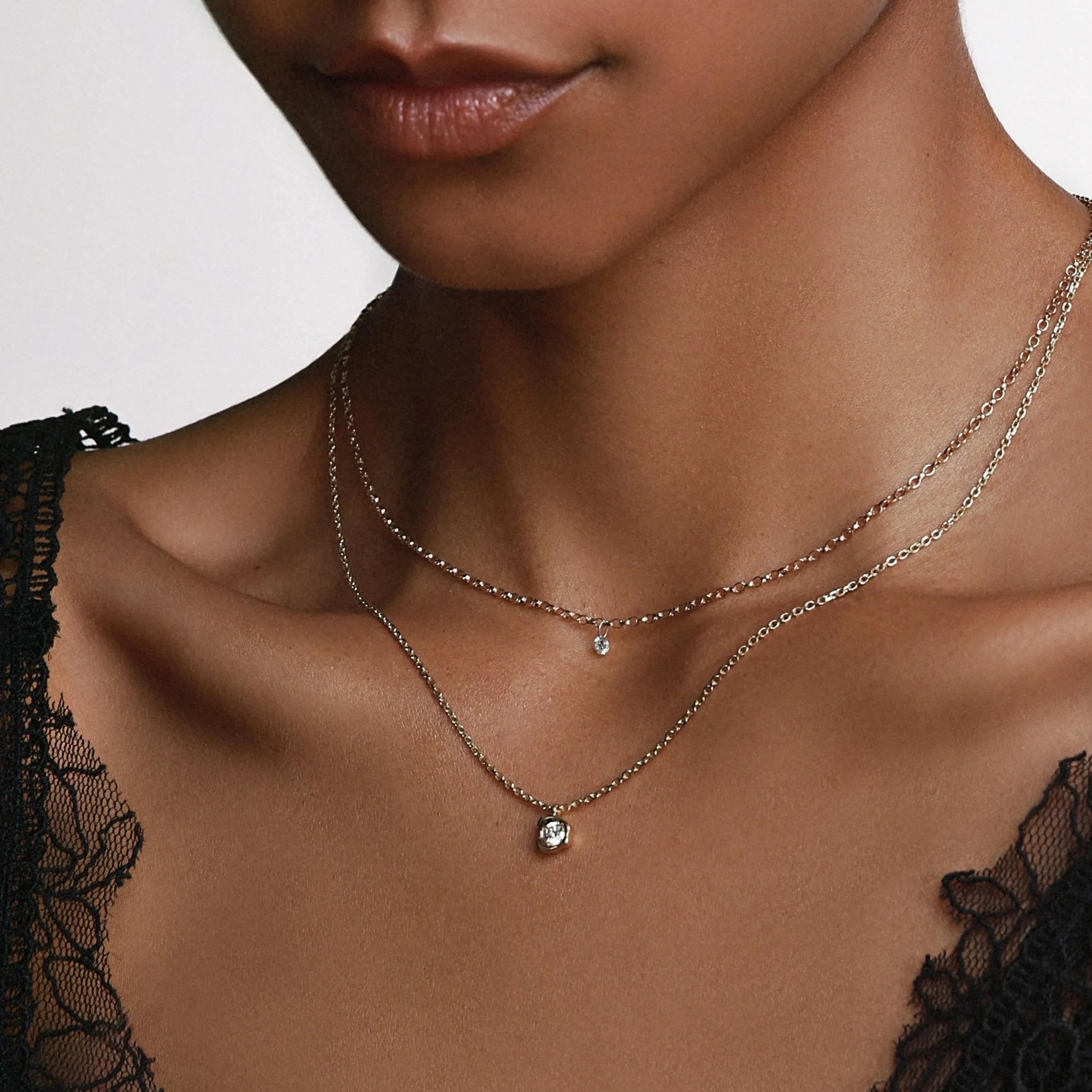 Single Diamond Drop Choker