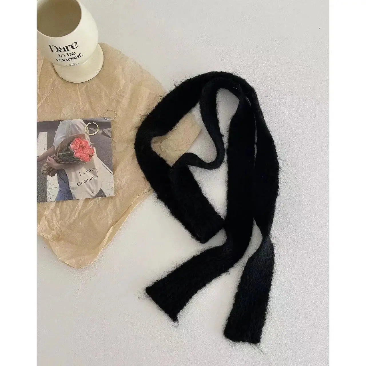 Sohiwoo Winter Knitted Scarves For Women&Men Thicken Woolen Scarf Shawl Autumn Warm Wraps Scarf Female Neck Scarf Shawl Unisex Scarves