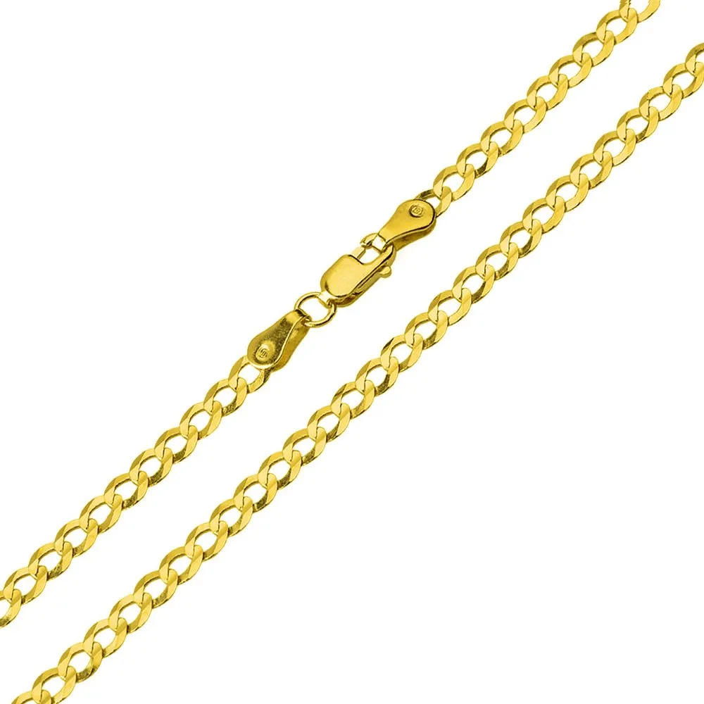 Solid 14K Yellow Gold Tennis Racquet Charm Sports Pendant with Cuban Chain Necklace
