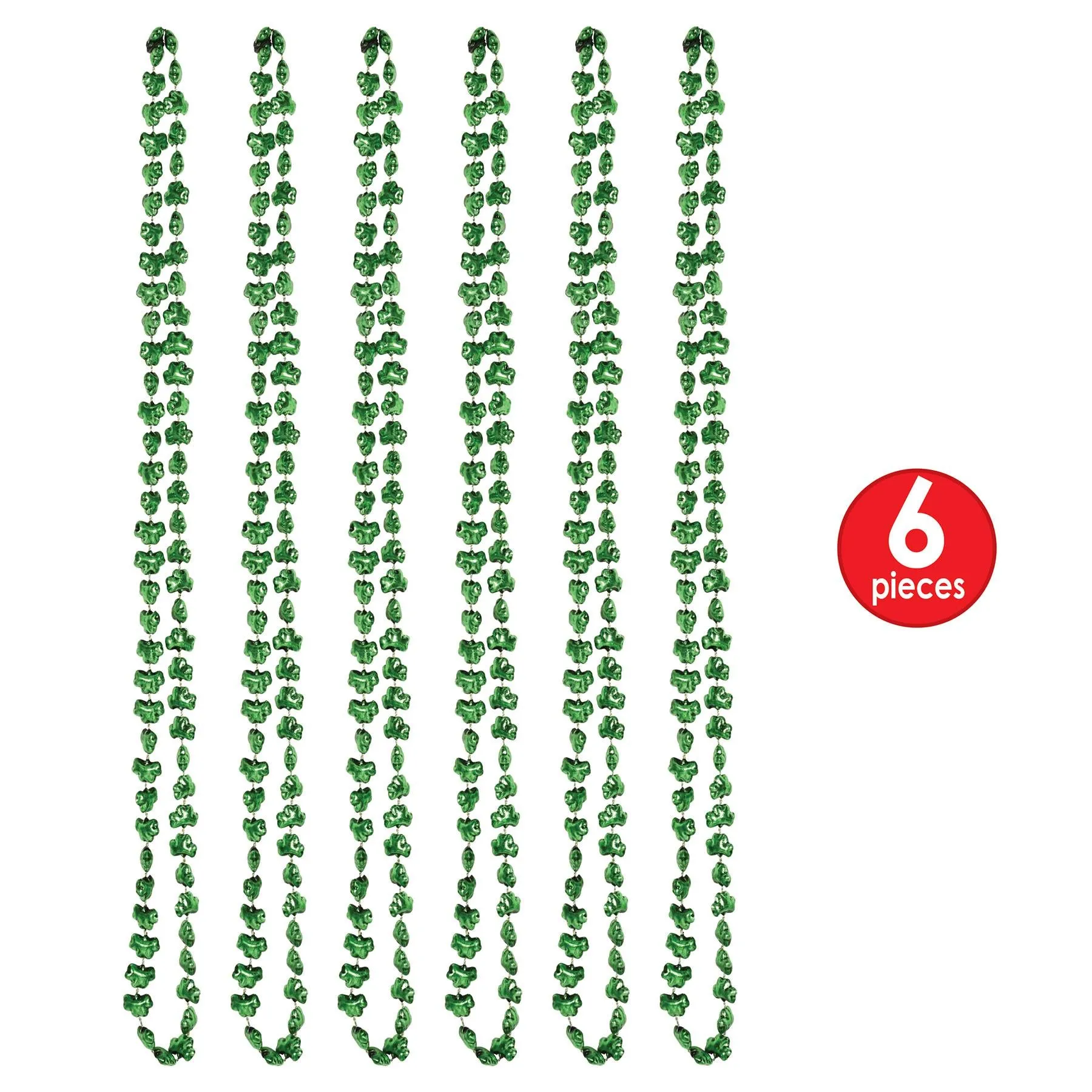St. Patrick's Day Mini Shamrock Bead Necklaces (12 Packages)