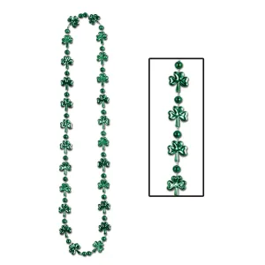 St. Patrick's Day Shamrock Bead Necklaces (144 Bead Necklaces Per Case)