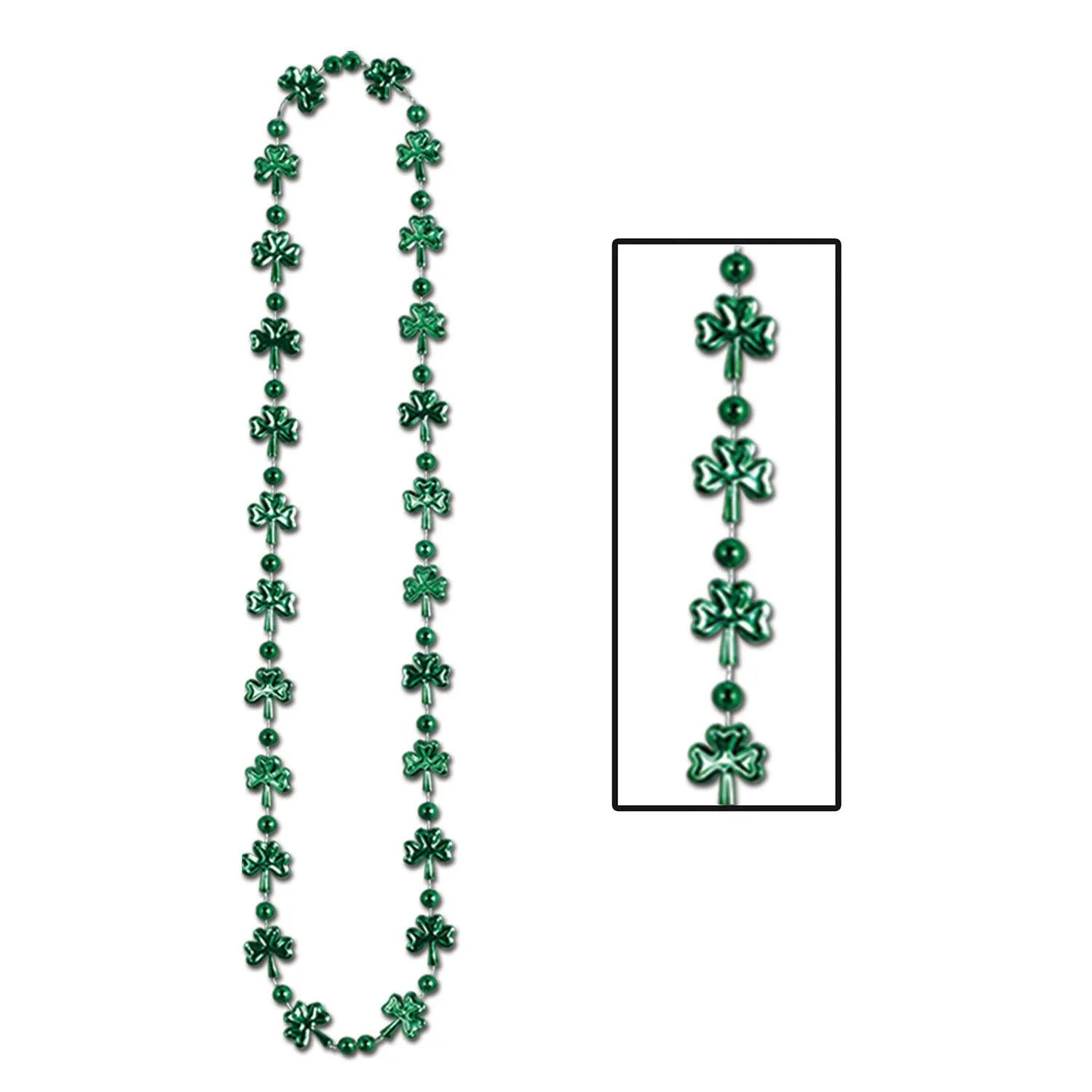 St. Patrick's Day Shamrock Bead Necklaces (144 Bead Necklaces Per Case)