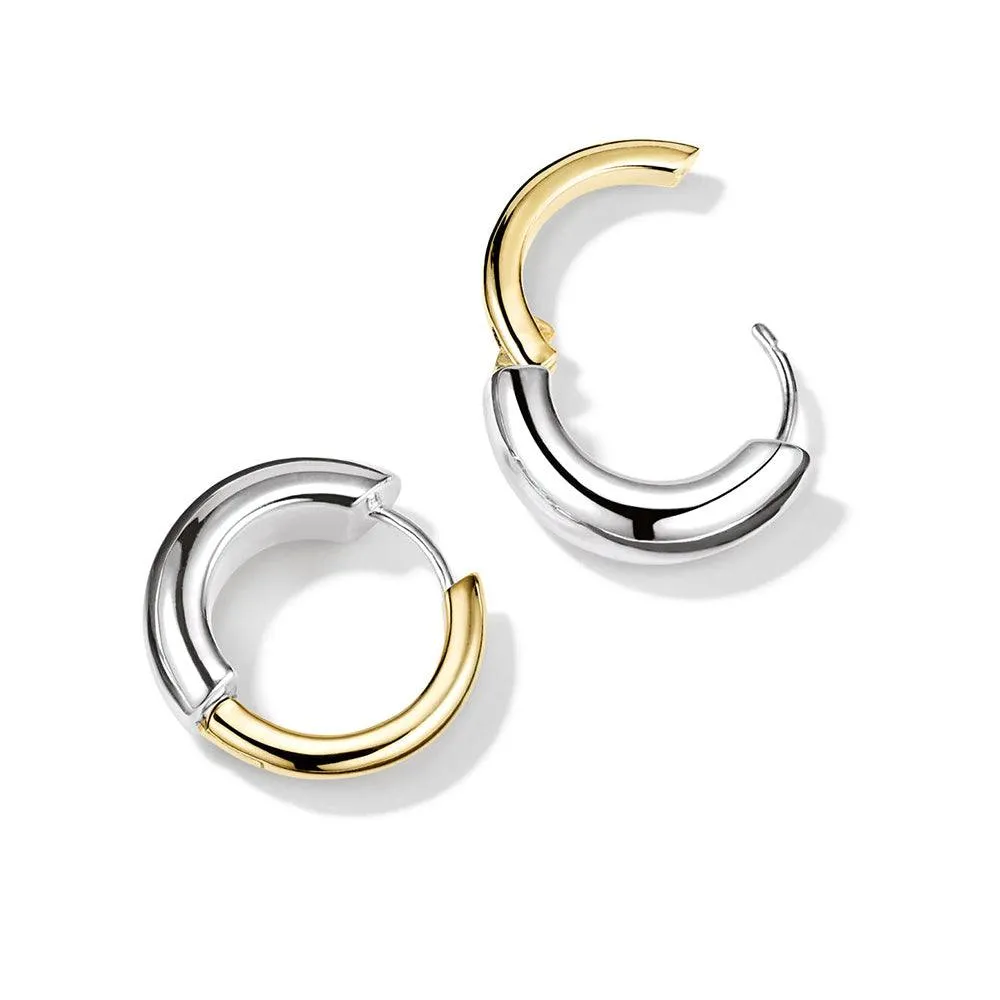 Two-Tone Medium Tube Hoop Earrings