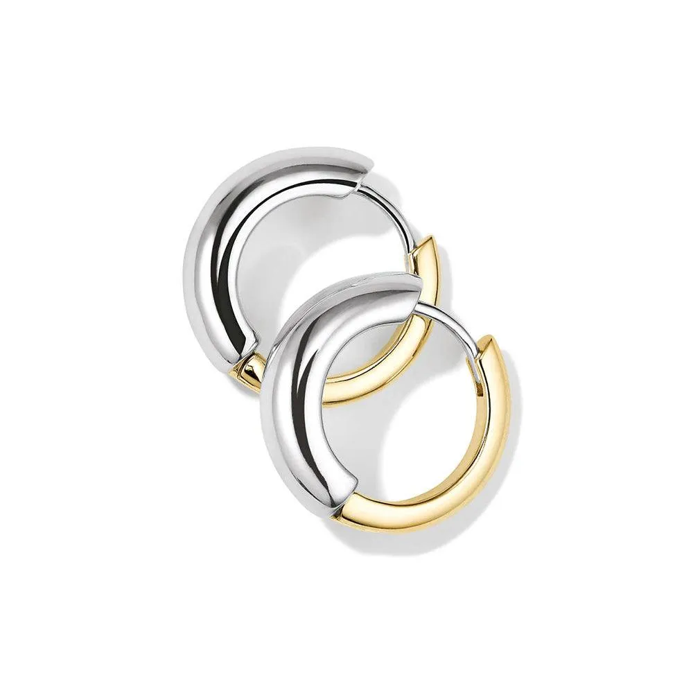 Two-Tone Medium Tube Hoop Earrings