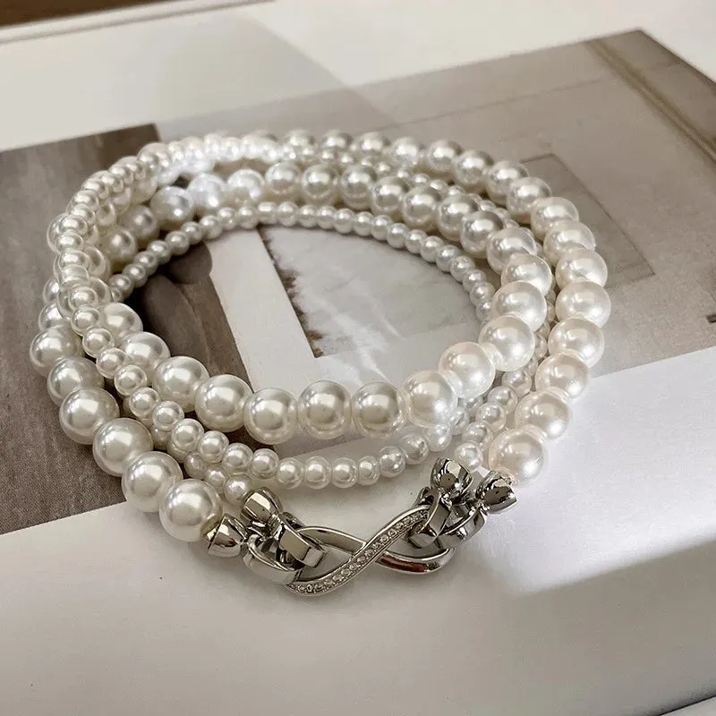 VAIGE Chic Multi-Layered Pearl Necklace
