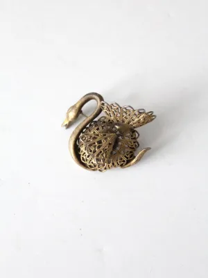 vintage swan brooch