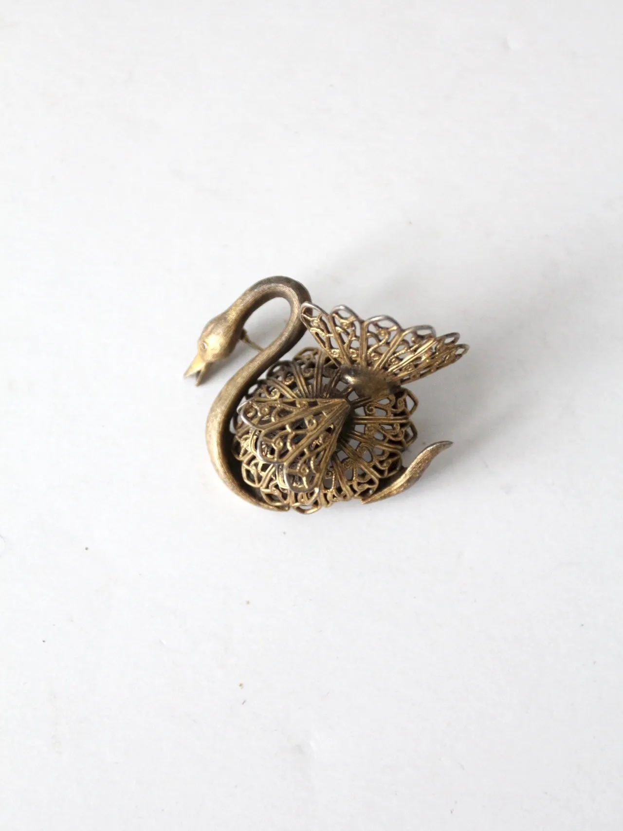 vintage swan brooch